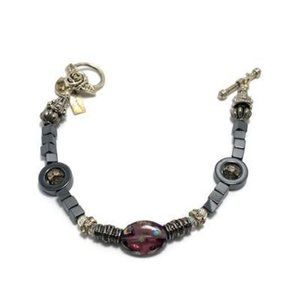 Handmade Bracelet by Surdigirl ~ Hematite, Rhinestone Bracelet